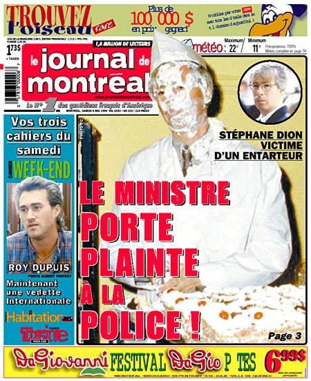 Couverture Journal de Montreal